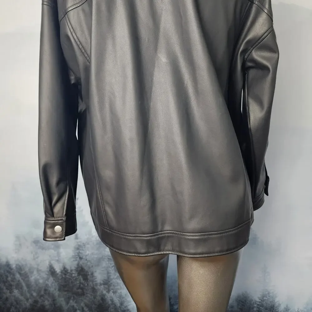 Colza (Japanese) Black Synthetic Leather Jacket | Women's Small